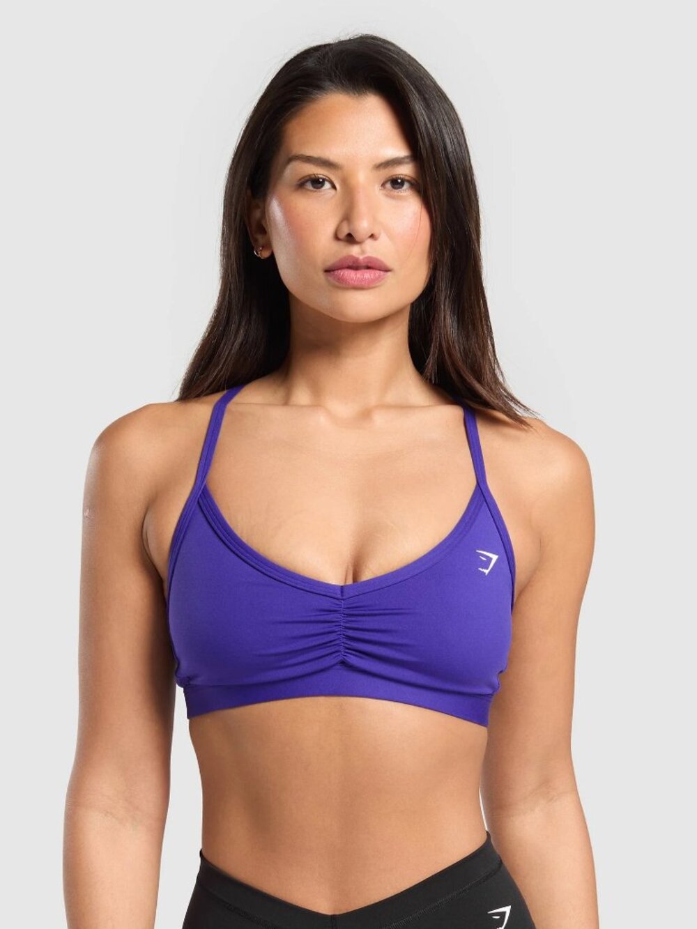 Gymshark Ruched Strappy Sports Bra Cobalt Blue Size Small Gym Workout Activewear